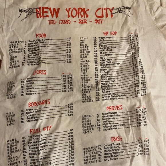 NYC Chinese Takeout menu t-shirt - Picture 2 of 2